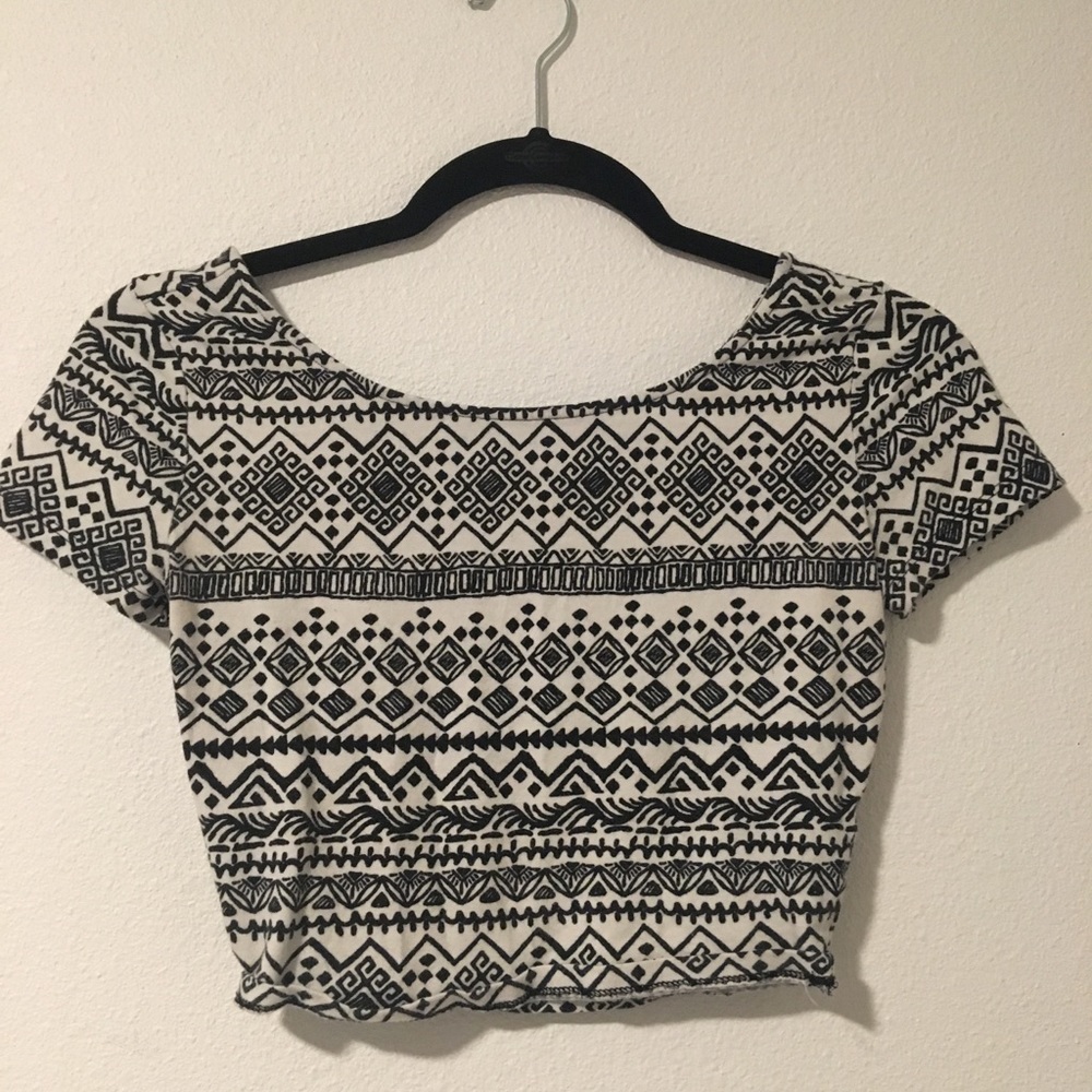 Black and white crop top